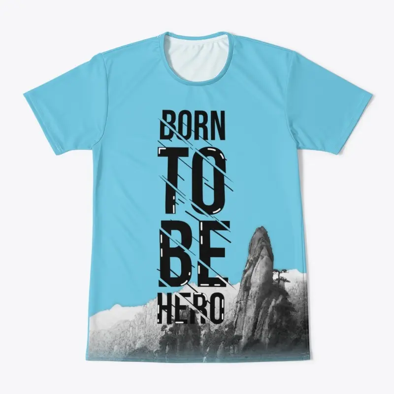 Born to be hero printed allover Tshirt