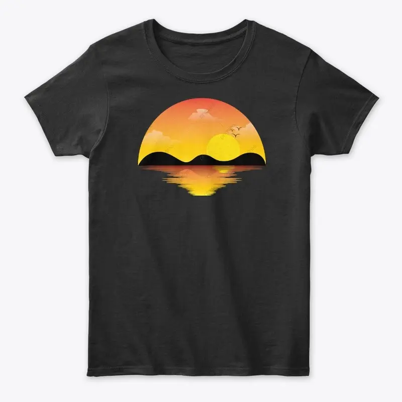 Summer T-shirt Sun Set View