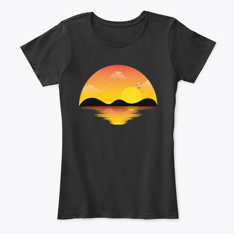 Summer T-shirt Sun Set View